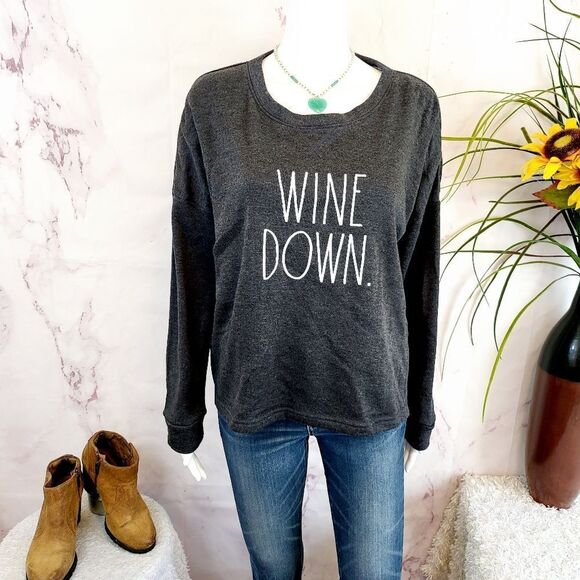 Rae Dunn incredibly soft inside sweater "Wine Down" - Picture 3 of 7